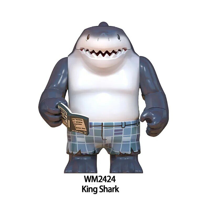 Kf6152 grande rei tubarão blocos de construção ripster jab slammu dos desenhos animados mini ação brinquedo tijolos crianças presente wm2423 wm2424