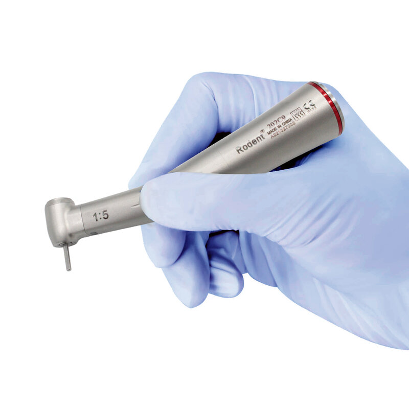Dental Fabrik ausrüstung Zunehmende Rot Ring 1:5 mit Licht Contra Winkel handstück Taster dental handstück