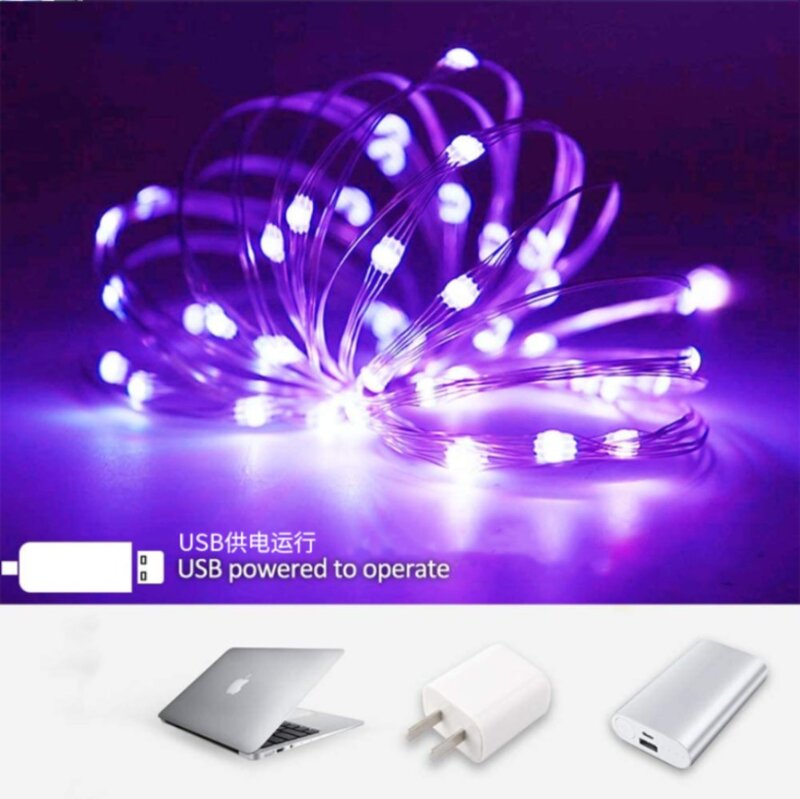 1m/10m/20m LED USB String Lights rame Silver Wire Garland Light luci fiabesche impermeabili per la decorazione della festa nuziale di natale
