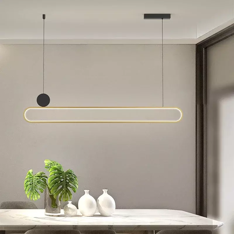Nordischer minimalisti scher moderner Minimalismus Single Circlet Doppel kreis Bar Küchen leuchten Leuchte Streifen LED Esszimmer Pendel leuchte