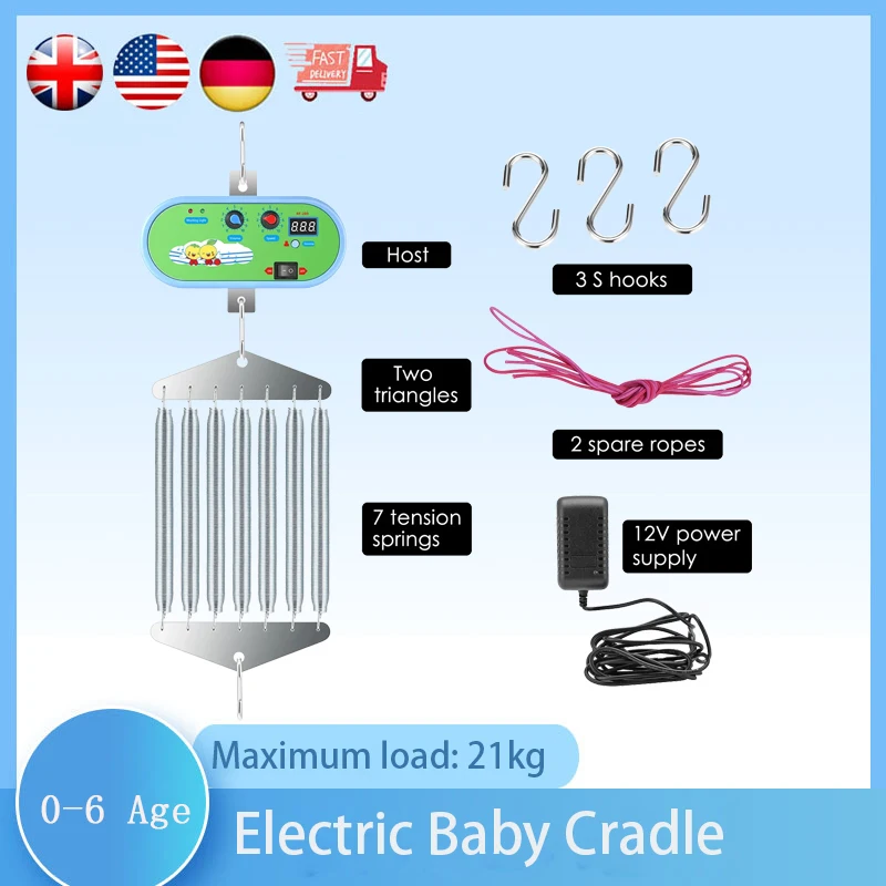 Electric Baby Swing Controller Baby Cradle Driver Adjustable 10 Levels Volume Speed Timer 12W Electric Kids Furniture Set