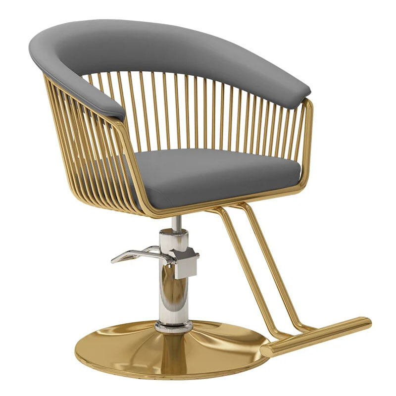 Gold Swivel Design Cadeira de barbeiro para salão de beleza e mobiliário de cabeleireiro, luxo e confortável, Barbearia