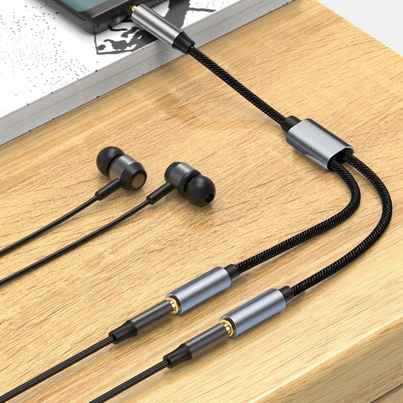 Y Splitter 3.5mm słuchawki rozdzielacz Audio jasne złącze Adapter do słuchawek jakości dźwięku dla telefonu, komputera PC