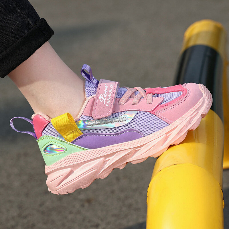 2024 Girls Fashion Casual Student Running Shoes Sneakers Mountaineering Breathable Small Pink Shoes