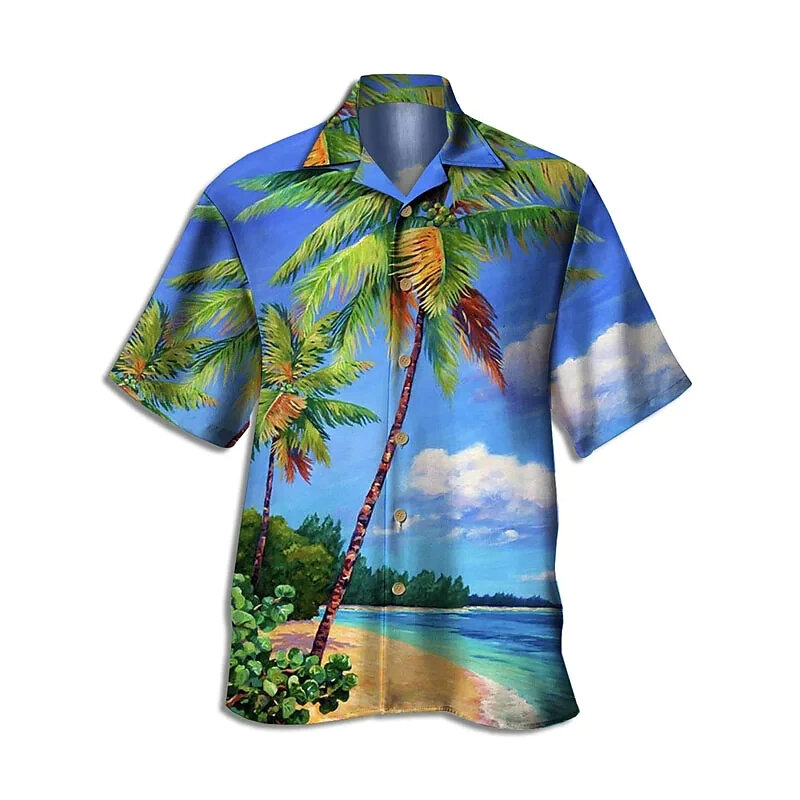 Koszula z nadrukiem 3D z kwiatowym papugą, modna koszula męska i damska, jednorzędowa koszula hawajska z krótkim rękawem, odzież męska