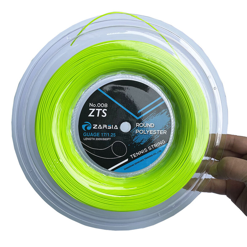 1 Big Reel ZARSIA 4G Polyester Tennis Racket String 1.25MM Durable Smooth Round Tennis Strings ZTS008