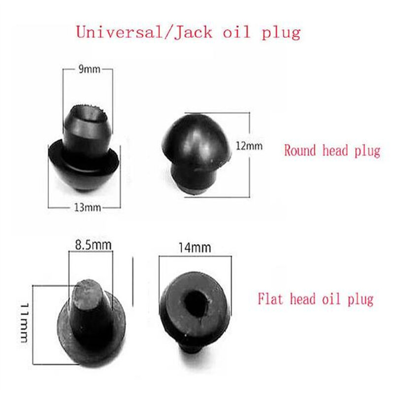Universal Horizontal Vertical Hidráulica Jack, Rubber Plug Head, Seal Nozzle Repair Acessórios, 10Pcs