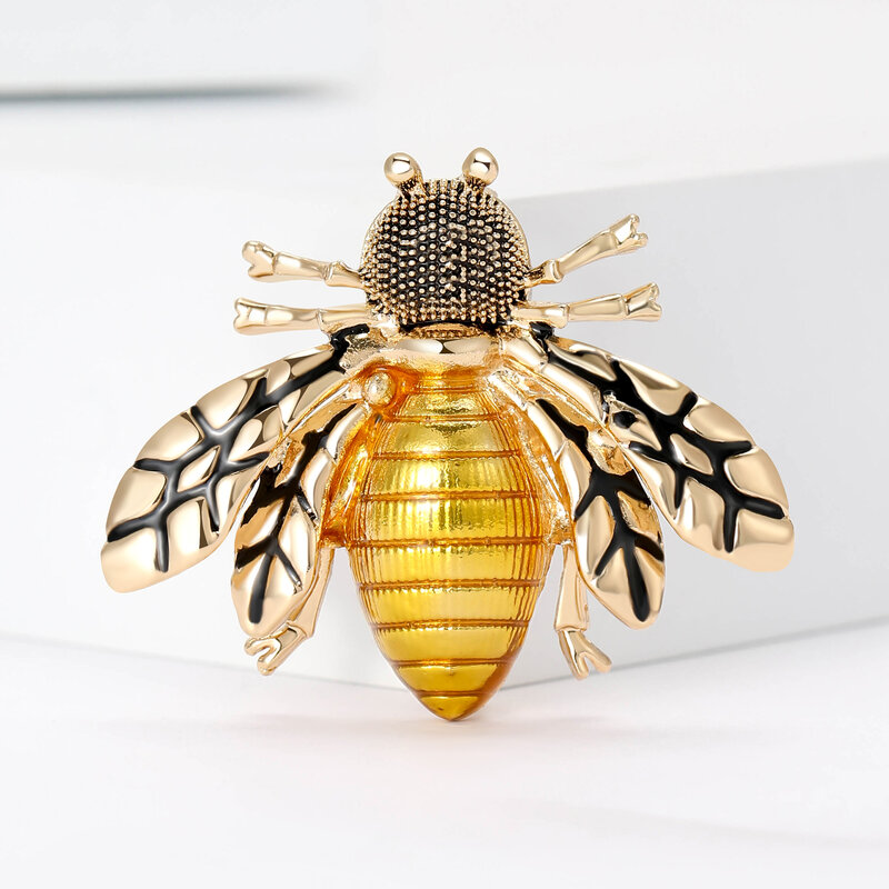 Bros lebah Enamel Vintage untuk wanita uniseks pin serangga kasual hadiah Aksesori pesta