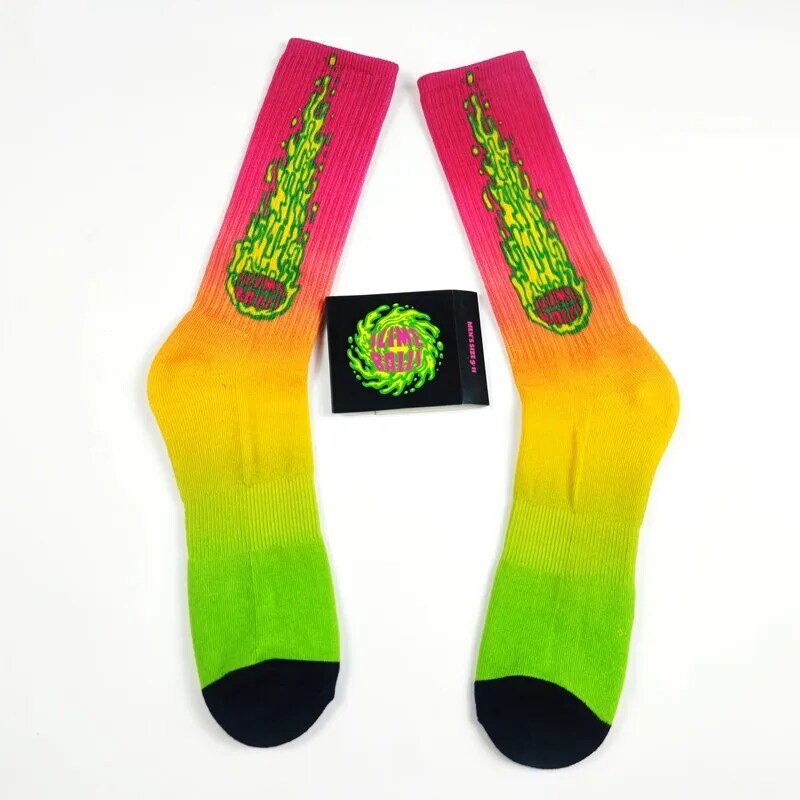 1 pair of printed street skateboard trendy socks, long leg sports outdoor socks