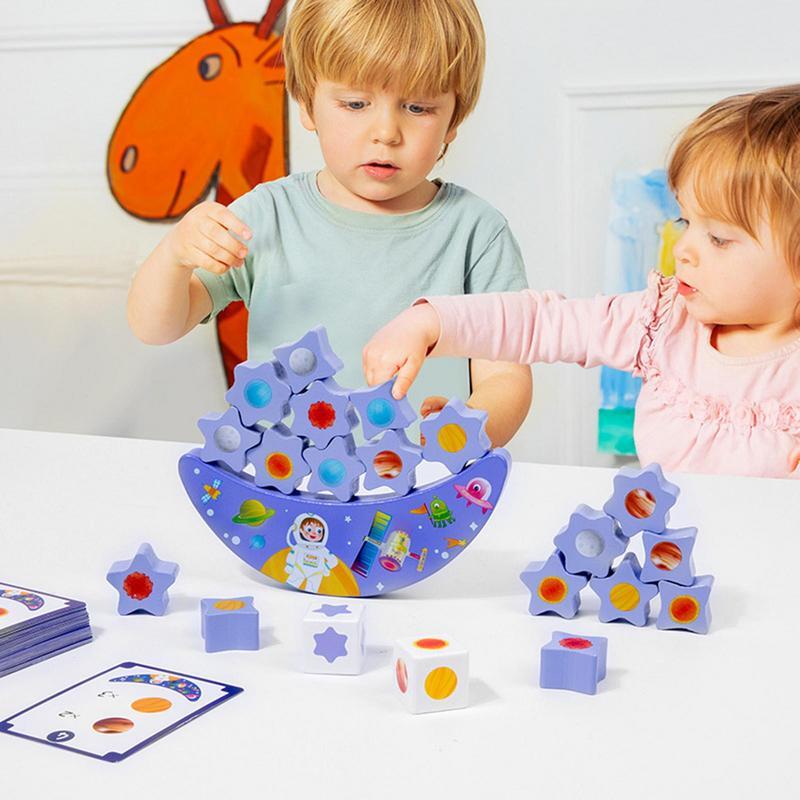 Stapeln von Spielzeug Holzblöcke Stapeln Spiel Balance Spiel Montessori frühes Lernen pädagogischen Stiel Spielzeug für Kleinkind Jungen und Mädchen