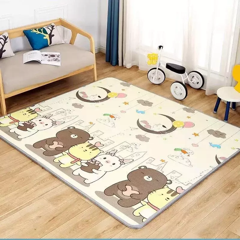 EPE-alfombra de juego para gatear para bebé, tapete de seguridad para niños, 1cm de grosor, respetuoso con el medio ambiente, plegable