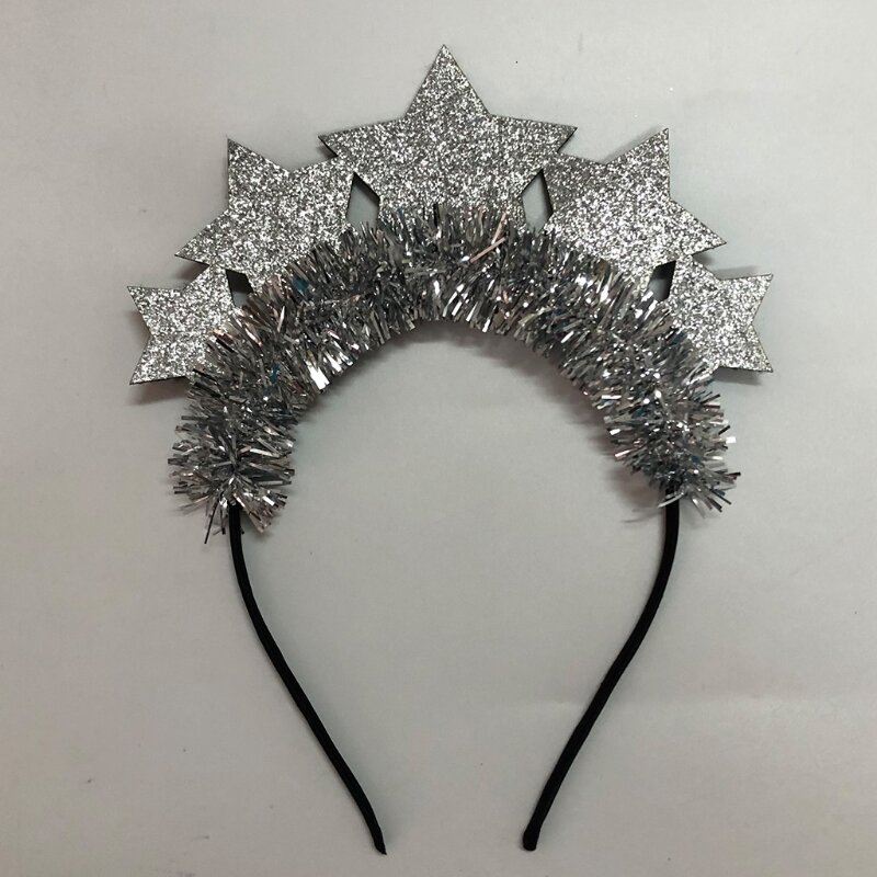 Glitter Star Hair Hoop ใหม่ปี Headbands Christmas Party โปรดปราน Tinsel Photo Props ตกแต่งวันหยุดอุปกรณ์