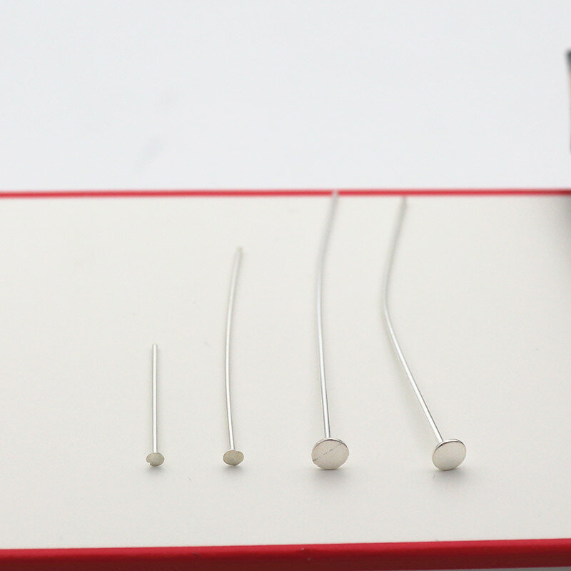 Headpin sólido 925 prata esterlina eyepin para contas diy jóias t-pin cabeça pino simples acessórios que fazem componentes