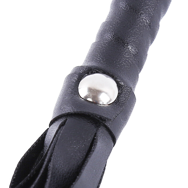 1PC PU Leather Horsewhip Riding Sports Equipment Anti-Slippery Handle Black Horse Whip Riding Horse Supplies High Quality