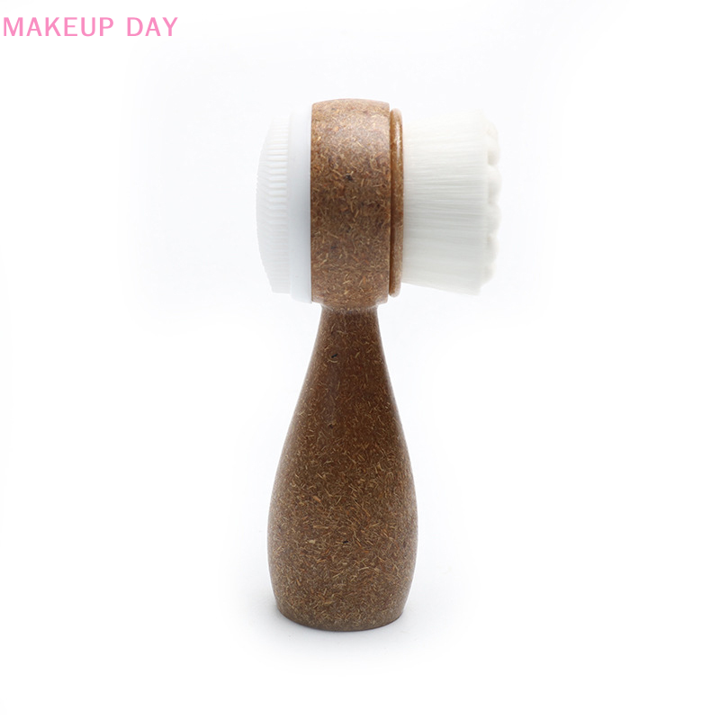 Coconut Shred Handle Facial Brush Double Sided Facial Cleanser Blackhead Removing Pore Cleaner Exfoliating Facial Brush