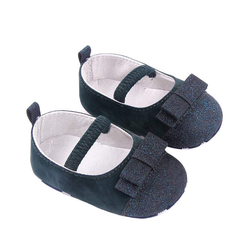 รองเท้าเด็กทารกแรกเกิดเพศหญิง Mary Jane พื้นรองเท้านิ่มกันลื่นเงารองเท้าเจ้าหญิงรองเท้าชุดเดรสแต่งงานสำหรับเด็กทารกเด็กวัยหัดเดิน