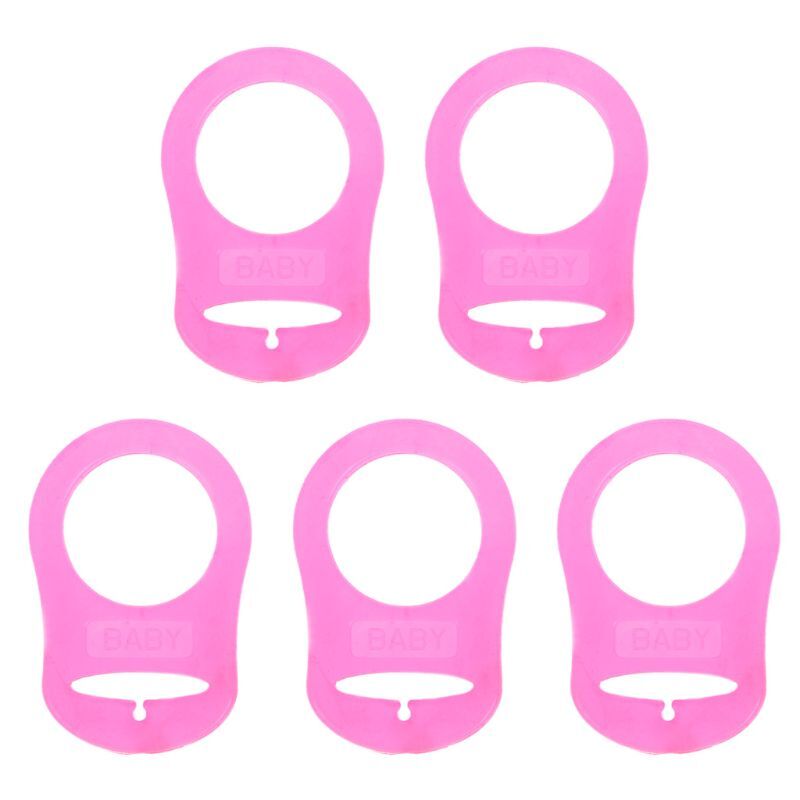 5pcs Multi Colors Silicone Baby Pacifier Holder Clip Adapter Rings Adapter Button Baby Mom Ring Newborn