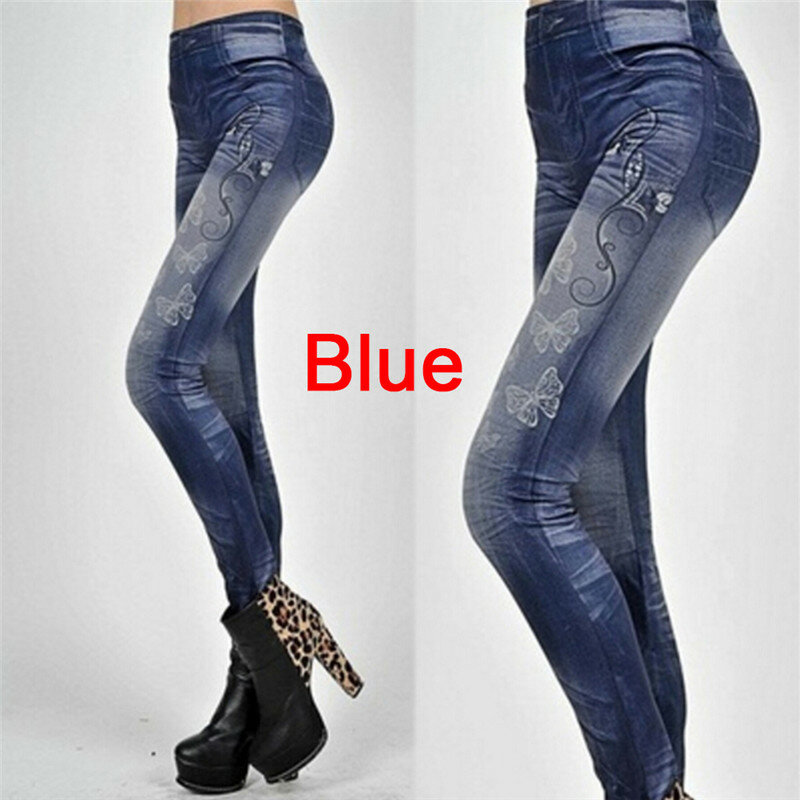 Leggings jeans elásticas femininas, jeans skinny sexy, calça da moda, nova