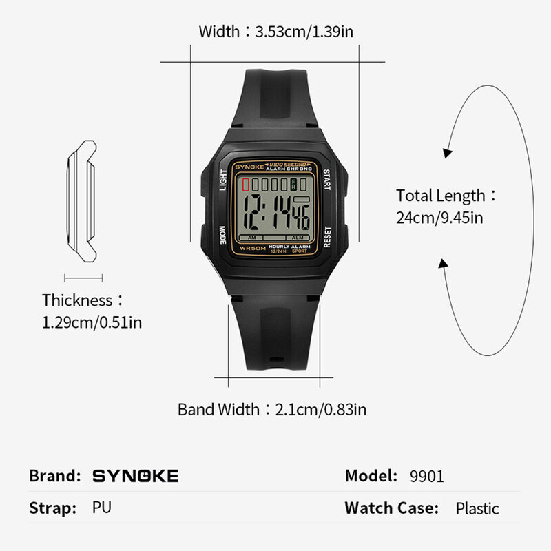 Jam tangan Digital olahraga untuk pria: kedap air, bergaya Stopwatch desain persegi untuk ketahanan & Waktu presisi