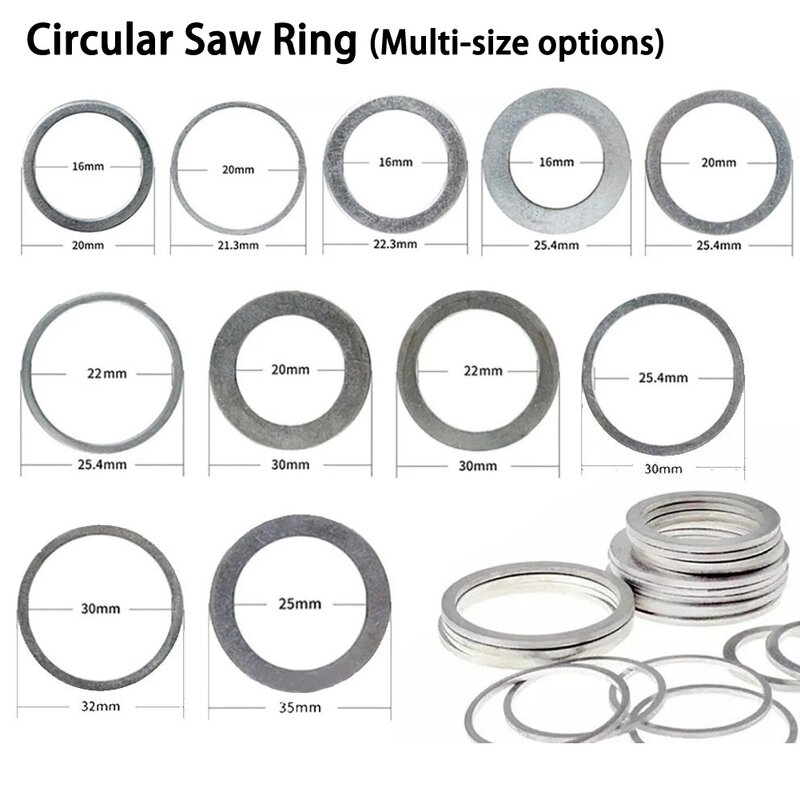 Durable Practical Circular Saw Ring Rediction Ring Multi-Size Silver 1 Pc Bushing Washers Different Angle Metal
