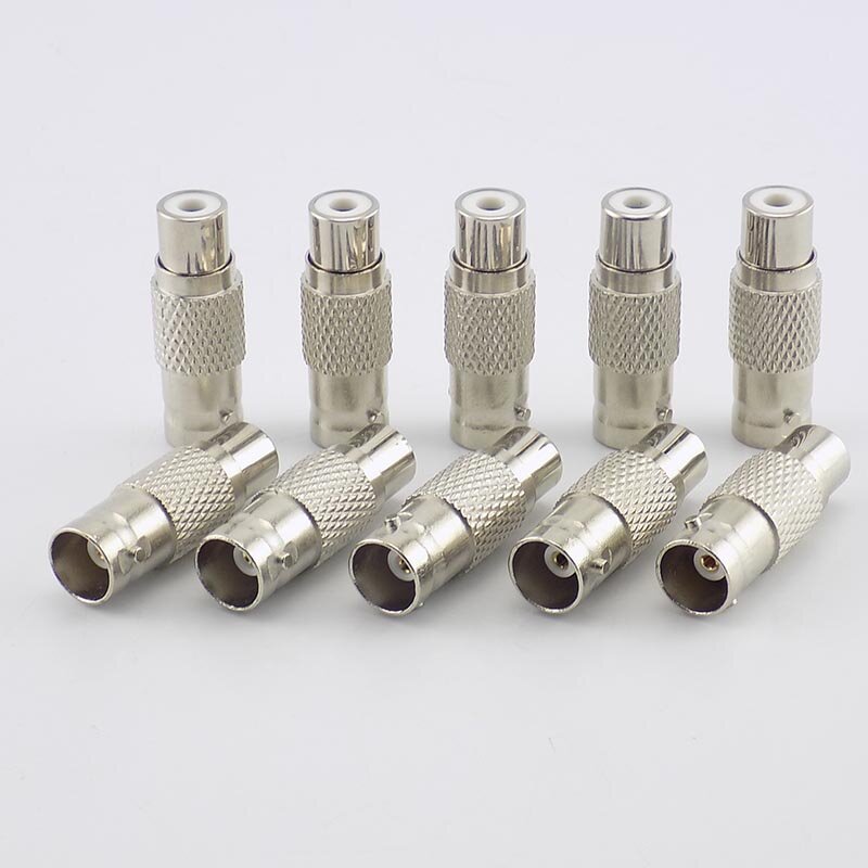10pcs RCA Female to BNC Female Connector Audio Video Adapter for CCTV Camera Surveillance accessories