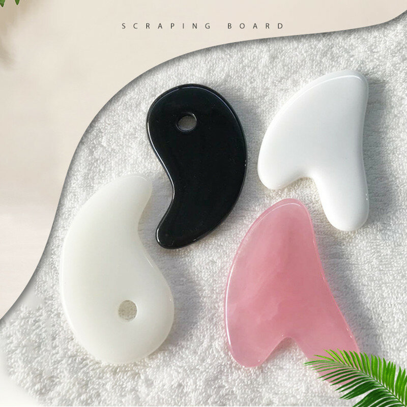 Natural Resin Jade Stone Gua Sha Gouache Scraper Massager for Face Body Facial Skin Lifting Wrinkle Remove Beauty SPA Care Tools