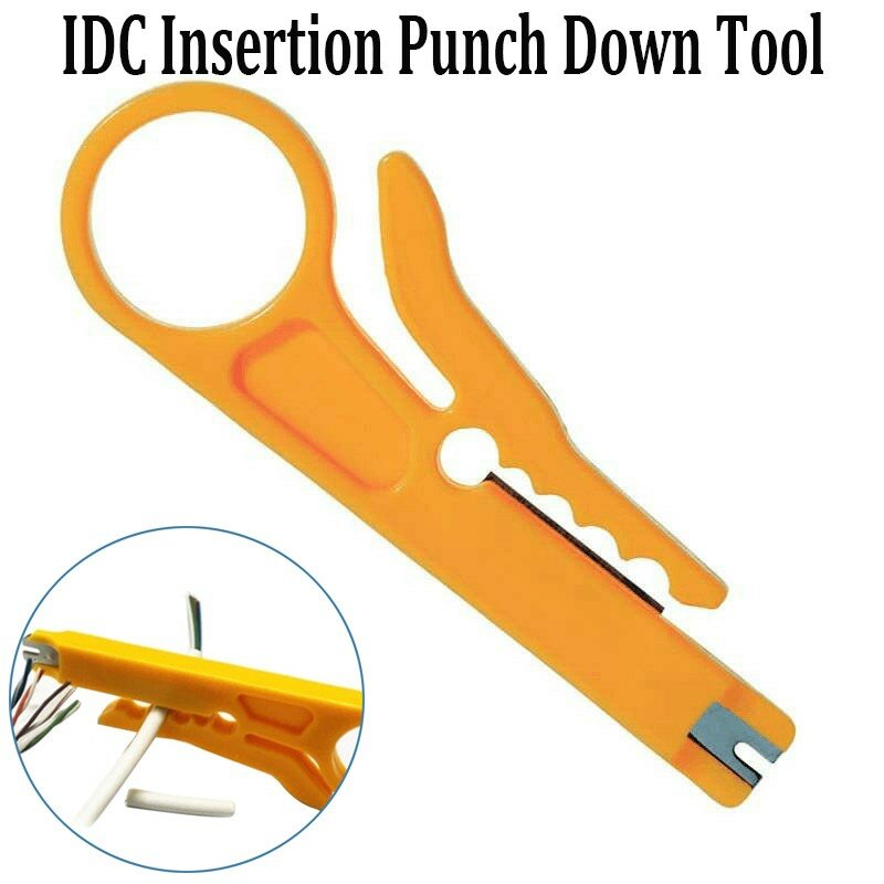 Precise IDC Insertion Punch Down Tool with Wire Stripper for UTP/STP Cables in Networking and Telecommunications