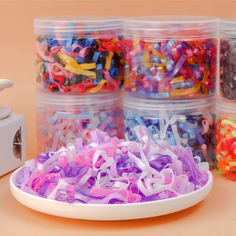 500Pcs/Box Thicken Rubber Bands Disposable Children Girls Scrunchies Elastic Hair Ties Rope Ring Headband Hair Accessoires