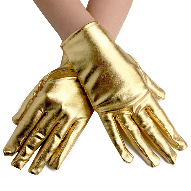 Sarung tangan kulit PU, 1 pasang, lima jari, sarung tangan tari tiang, sarung tangan pesta untuk pria wanita