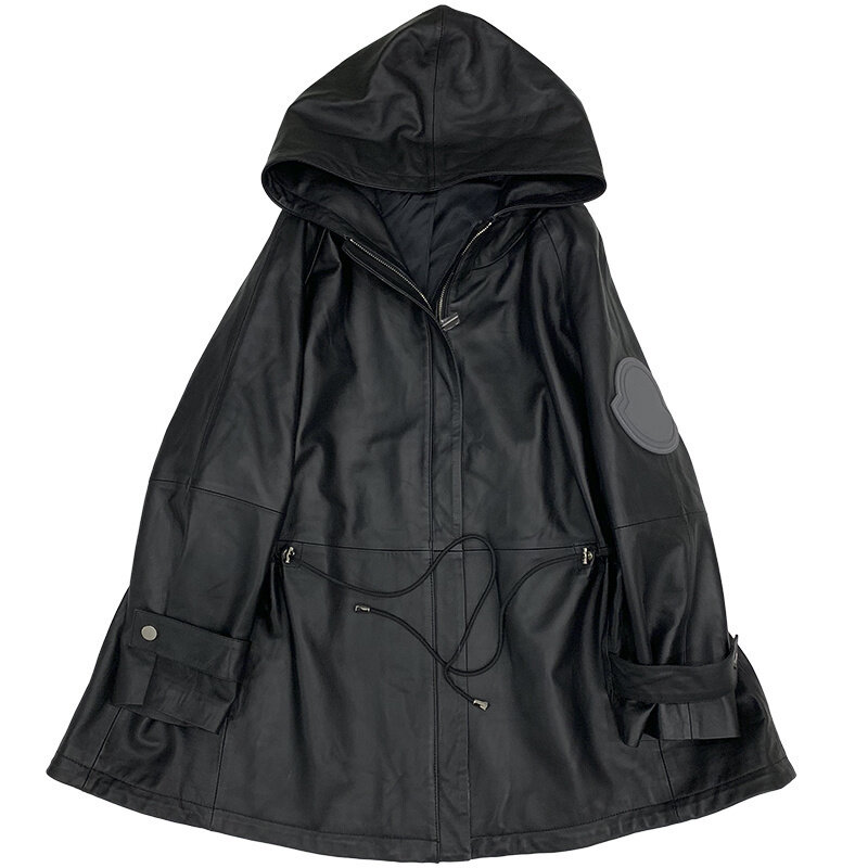 Женская куртка из натуральной овечьей кожи, универсальная куртка большого размера в стиле Харадзюку, 2023