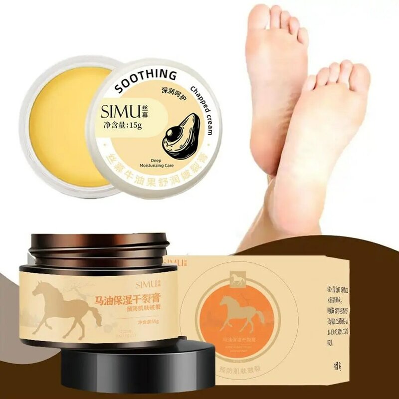 Crème claire hydratante à l'huile de cheval, soin de la peau des pieds, anti-hydratation, nourrissante, sèche, pour les mains, apaisante, fissures, P8O4, 1 pièce