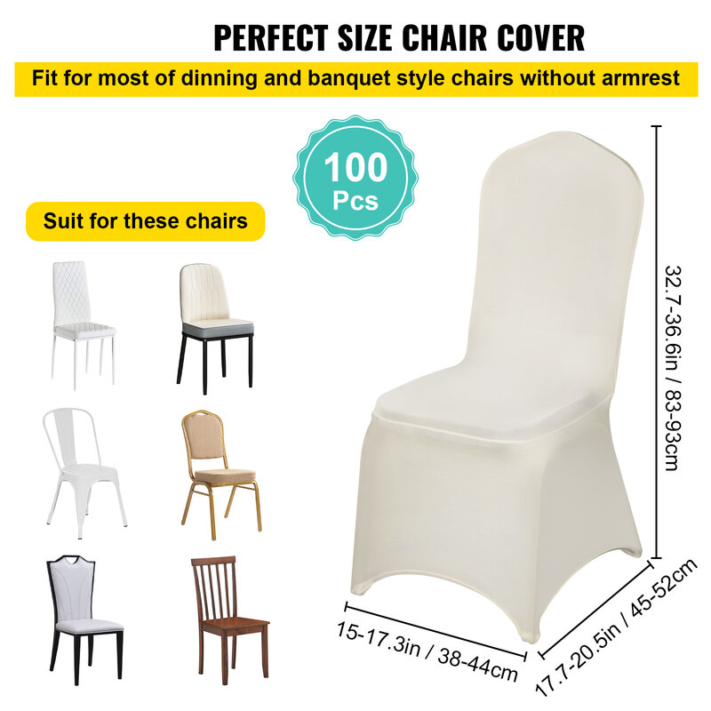 VEVOR 50 100 150Pcs Wedding Chair Covers Spandex Stretch Slipcover for Restaurant Banquet Hotel Dining Party Universal