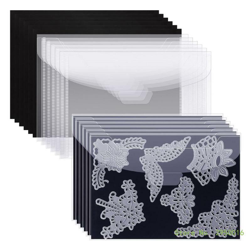 Troqueles de sello transparentes de 5/10/20 piezas, bolsillos de almacenamiento con hojas de goma de 0,3mm de espesor para troqueles de corte, fabricación de tarjetas