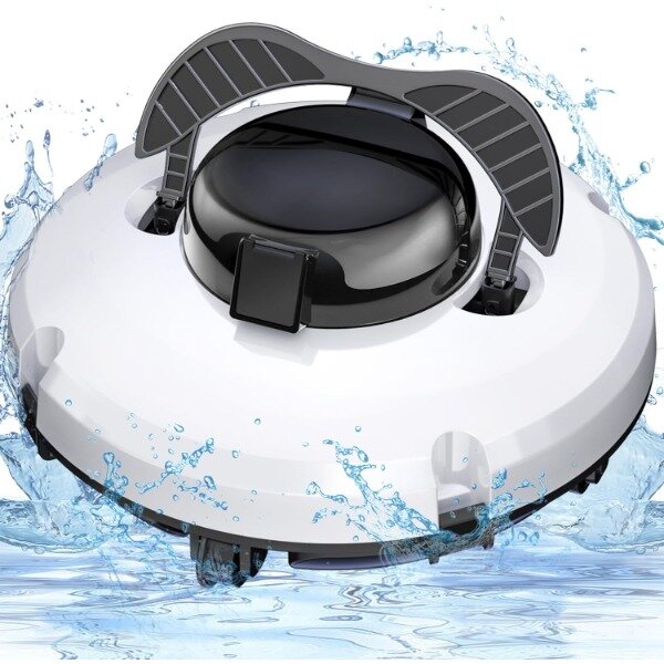 Upgrade vakum kolam tanpa kabel untuk kolam tanah, pembersih kolam renang robot otomatis motor penggerak ganda