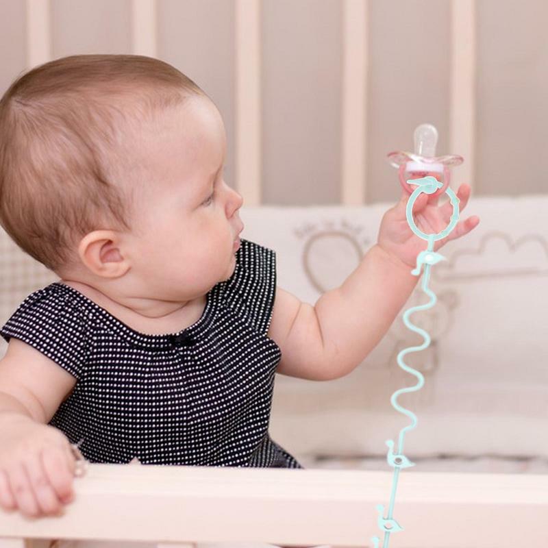 Teether dot klip 5 buah silikon Binky pemegang tahan panas anak-anak Teether lucu dot pemegang untuk mandi usia 3 bulan