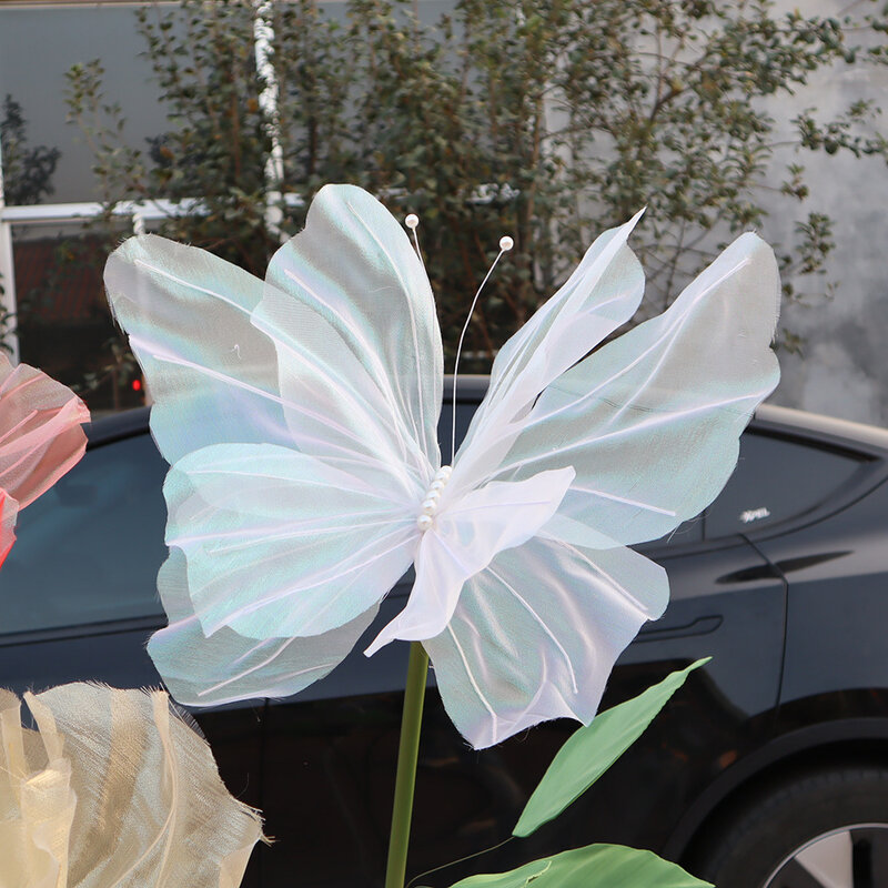 50 см большая имитация бабочки 3D уличное украшение для торгового центра свадьбы фестиваля полые большие подвесные марлевые бабочки