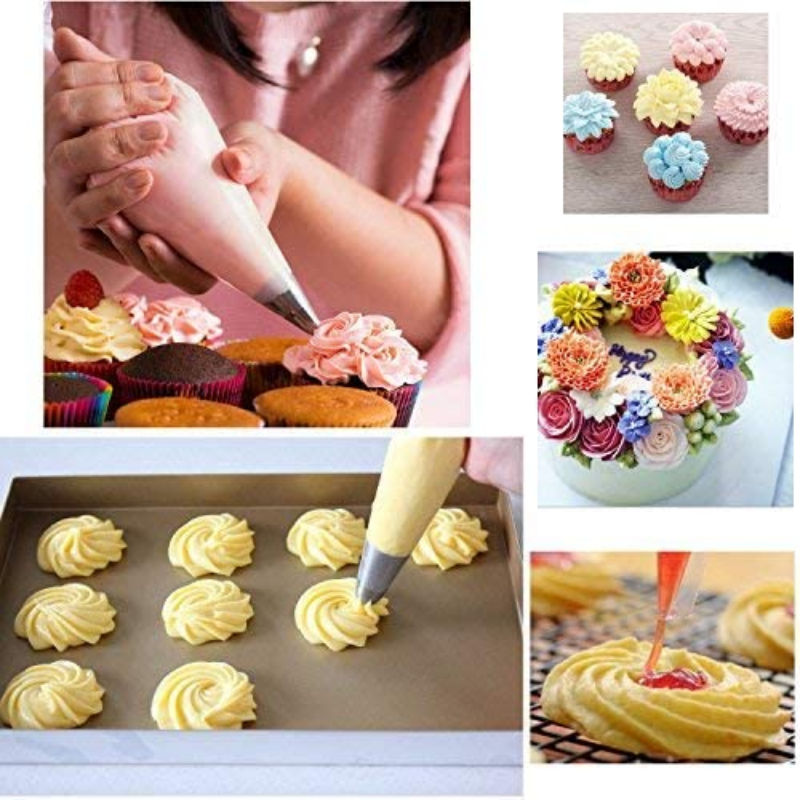 Piping Pastry Bag 100Pcs Plastic Disposable Cream Pastry Bag Cake Icing Sugarcraft Cupcake Piping Decorating Tool Accessories