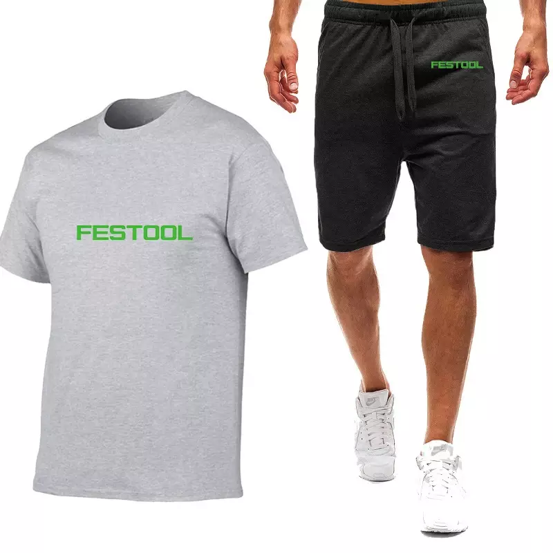 Festool Tools-chándal deportivo para hombre, camiseta de manga corta y pantalones cortos, conjunto de 2 piezas, novedad de verano, 2024