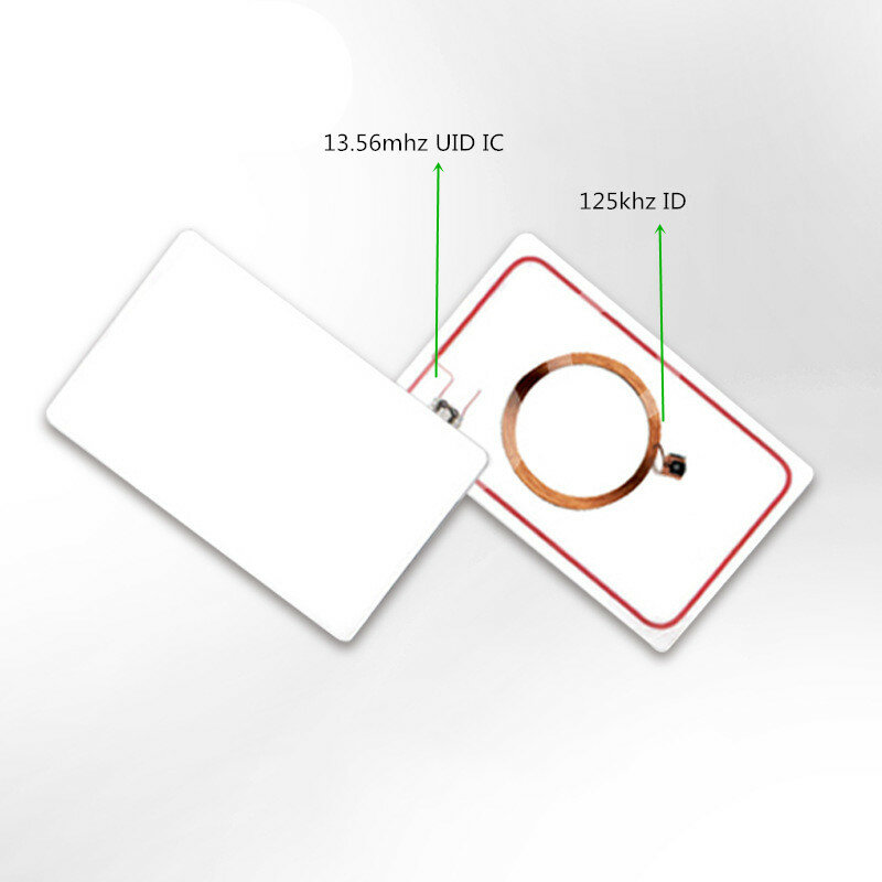5pcs UID T5577 Dual Chip Smart Card IC ID Rewritable Clone Key 125khz Copier Copy Badge 13.56mhz Duplicator Changeable NFC Token
