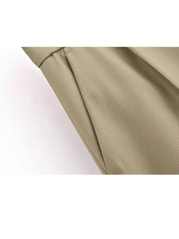HH TRAF-بنطال نسائي واسع الساق عالي الخصر ، بنطال بدلة أنيق مع جيوب ، بنطلون فضفاض لسيدة المكتب ، كاجوال وعصري ، ربيعي