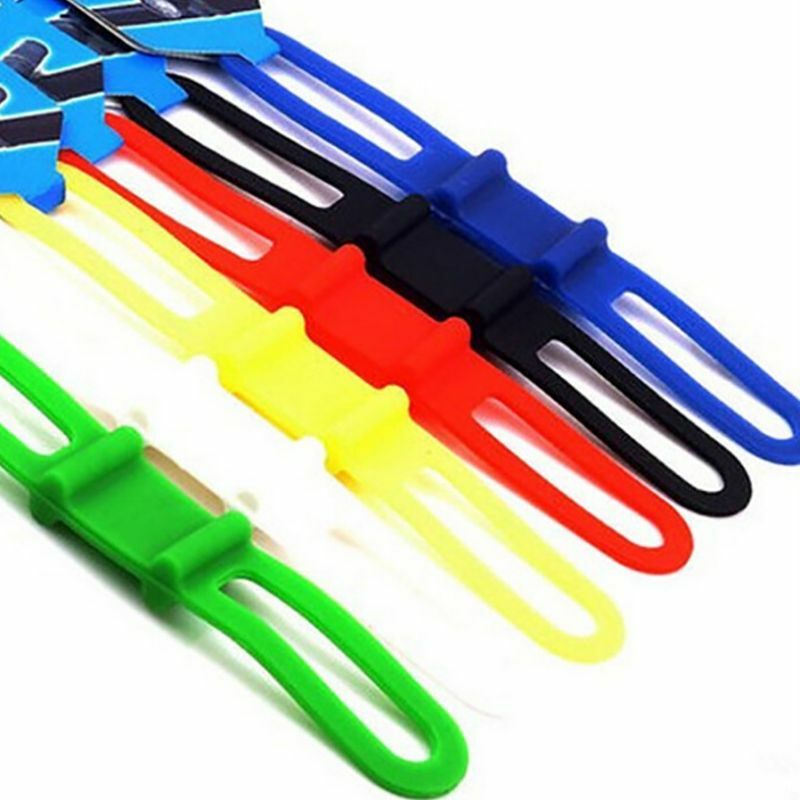 Cycling Light Holder Bicycle Handlebar Silicone Strap Band Phone Fixing Elastic Tie Rope Fixed Straps Torch Flashlight Bandages