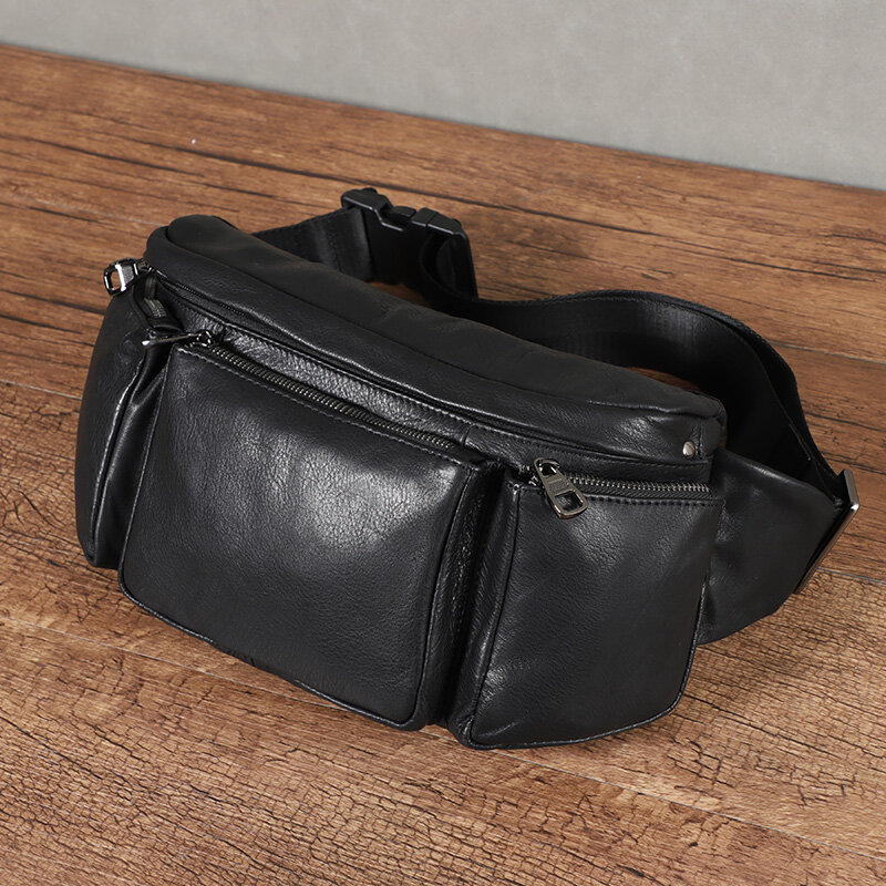 Оригинальный кожаный поясной кошелек для мужчин, нагрудная сумка, многофункциональная мужская сумочка на плечо, Мужская поясная сумка через плечо из натуральной кожи