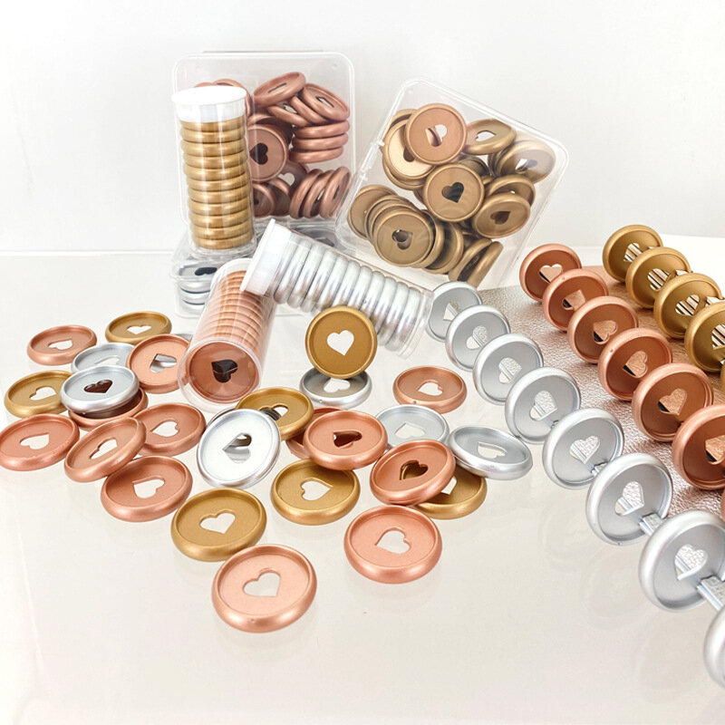 Mushroom Hole Binding Ring, Em forma de coração, Discos em Disco, Happy Planner, Ouro Rosa, Prata, Papelaria, 24mm, 28mm, 32mm