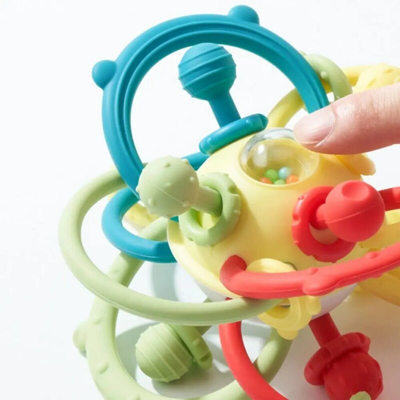 Silicone Desenvolvimento Teething Toy, Formação Sensorial String, Multifuncional Busy Ball, Aprendizagem Educacional Toy, Finger Grasp