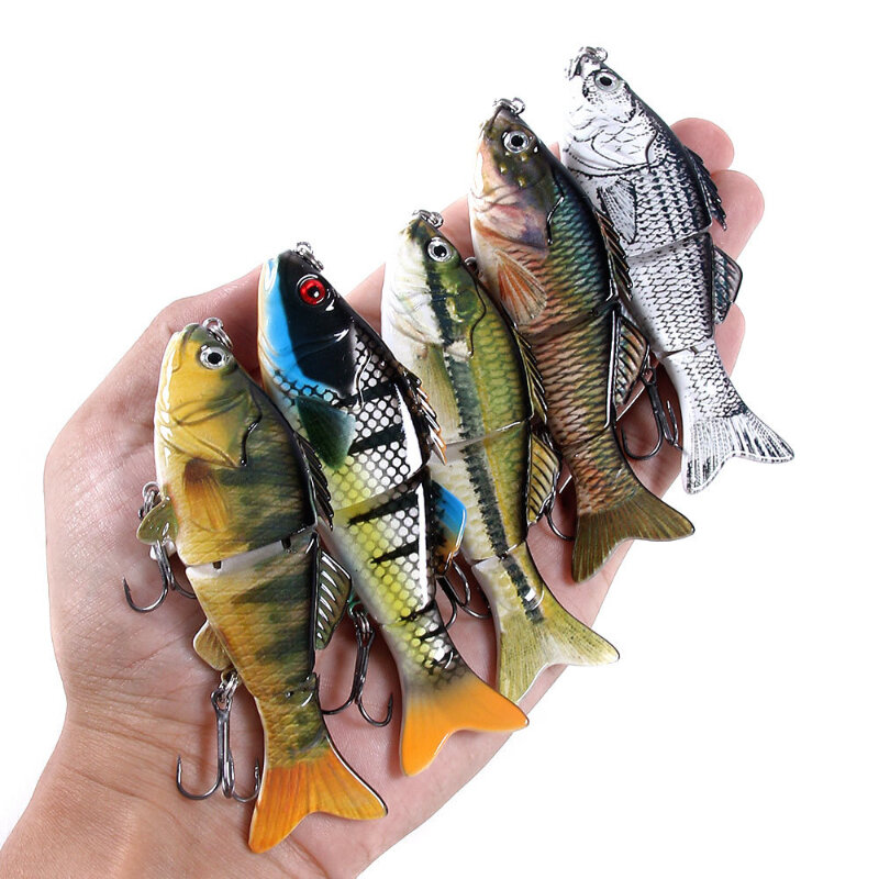 Señuelos de Pesca articulados Swimbait Wobblers, 100mm/18g, 5 piezas, para lubina, Lucio, agua salada, Artificial