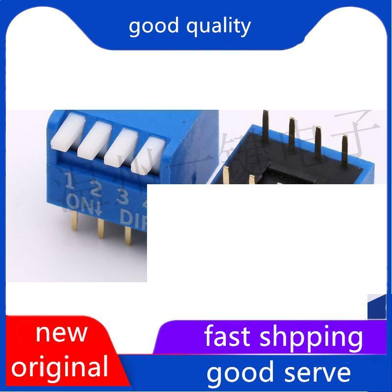 10pcs original new Blue dial switch 4P four position 2.54mm foot pitch side dial piano key encoding switch