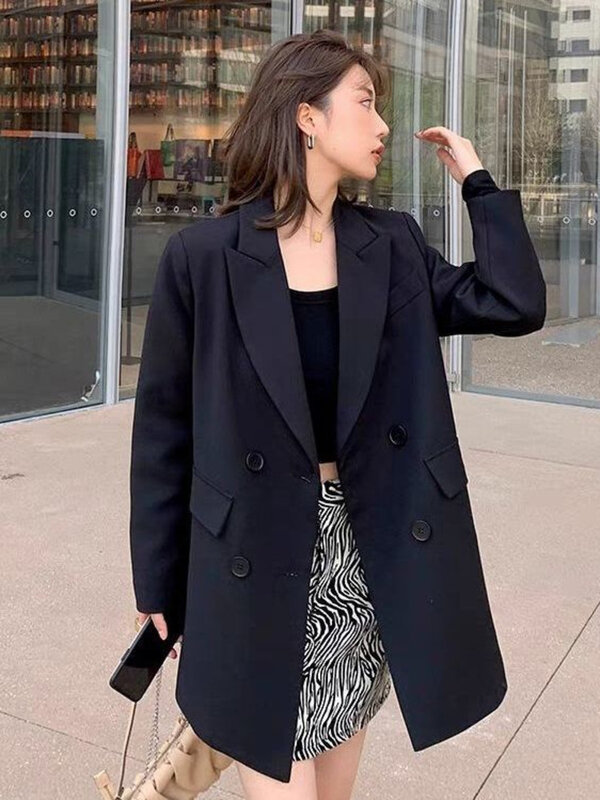 New Office Lady Women Temperament Blazers Loose Casual Long Sleeve All-match Single Button Blazer Chic Clothings Spring Autumn