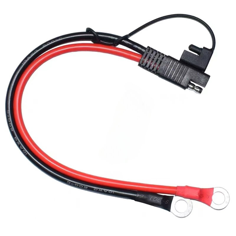 Battery Charging Cable SAE to O Ring Terminal Connectors Harness 10AWG 30cm Quick Disconnect SAE Cable for Motorcycles, Cars