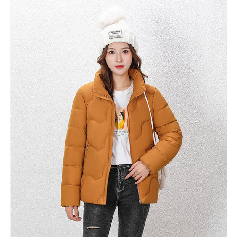 Новинка 2023, осенне-зимние корейские женские парки, Короткие свободные пуховые куртки со стоячим воротником, женское теплое пальто, женская верхняя одежда