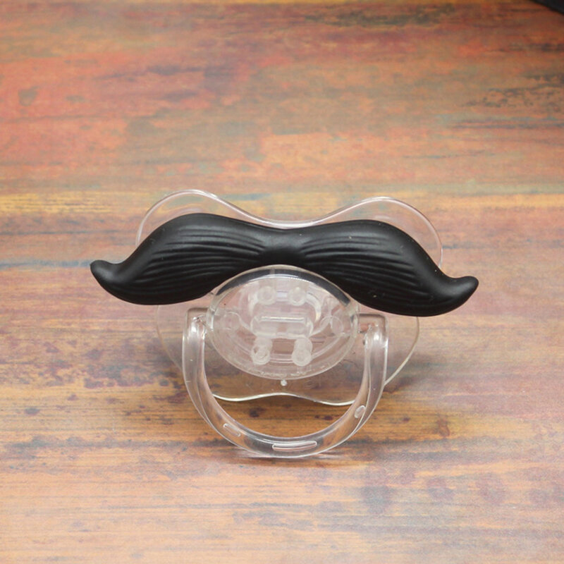 Baby Funny Pacifier Portable Cute Pacifiers with Funny Beard Cute Kissable Mustache Pacifier for Babies and Toddlers Unisex